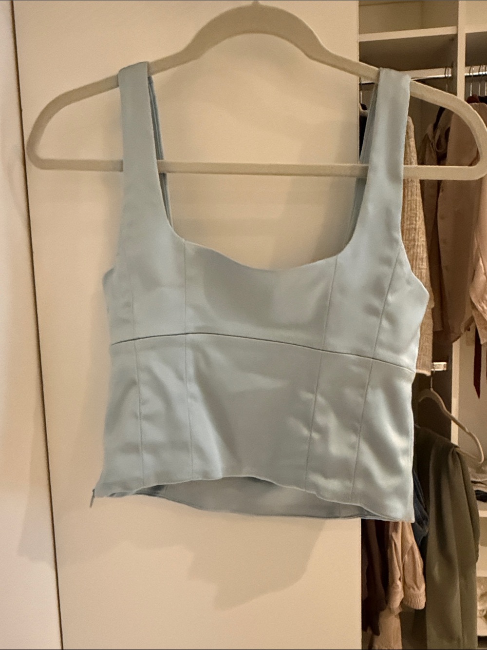 Aritzia Light Blue Cropped Tank Top - Picture 3 of 3